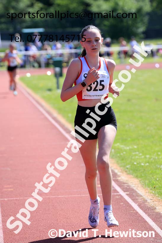 Womens Under-17s and Girls Under-15s 3000 metres, 2024 North Eastern Track and Field Champs., Middlesbrough.  Photo: David T. Hewitson/Sports for All Pics